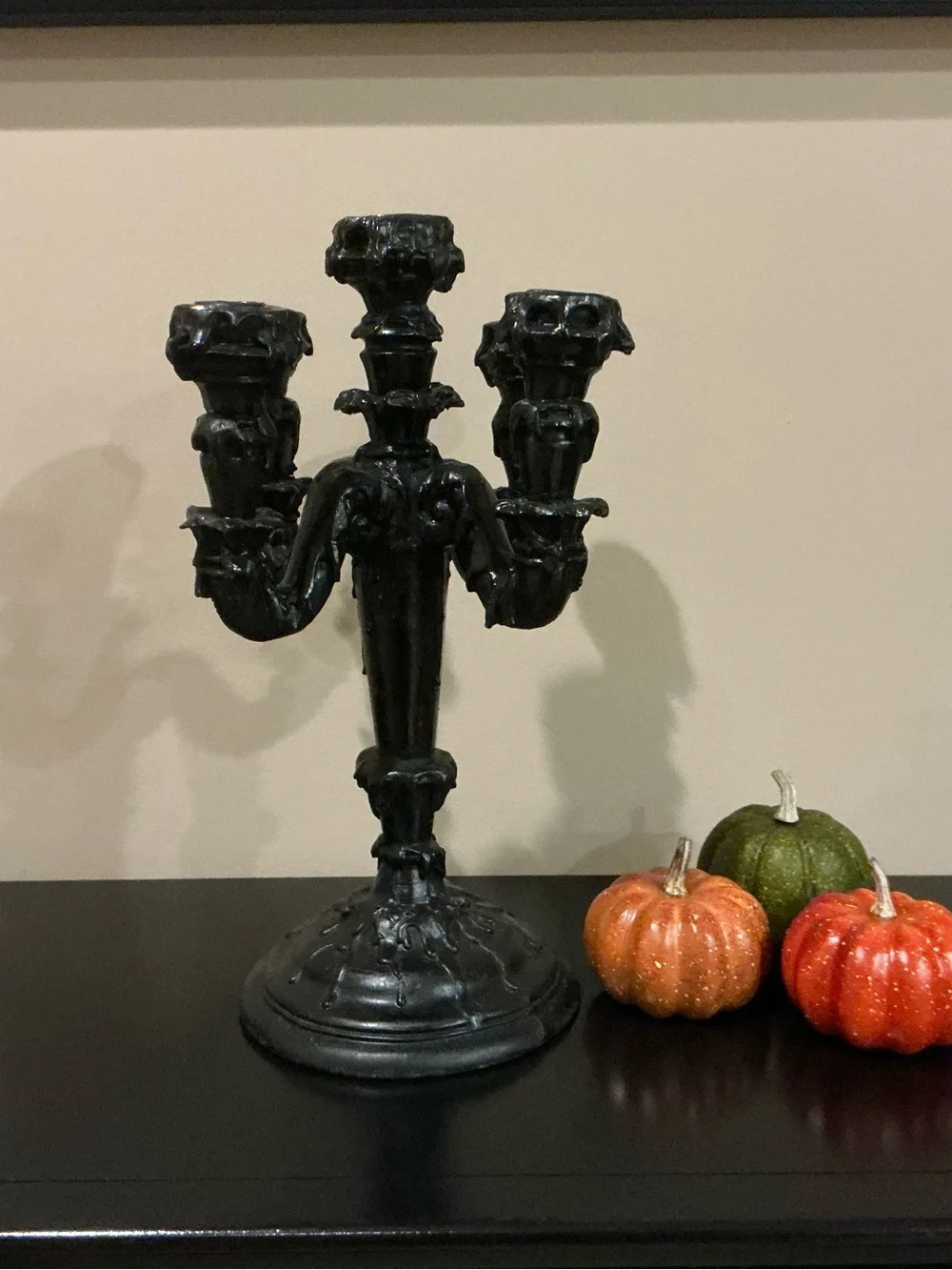 Spooky Black Halloween Candelabra 💀